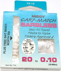 Middy - Carp Match Barbless - Hooks to Nylon